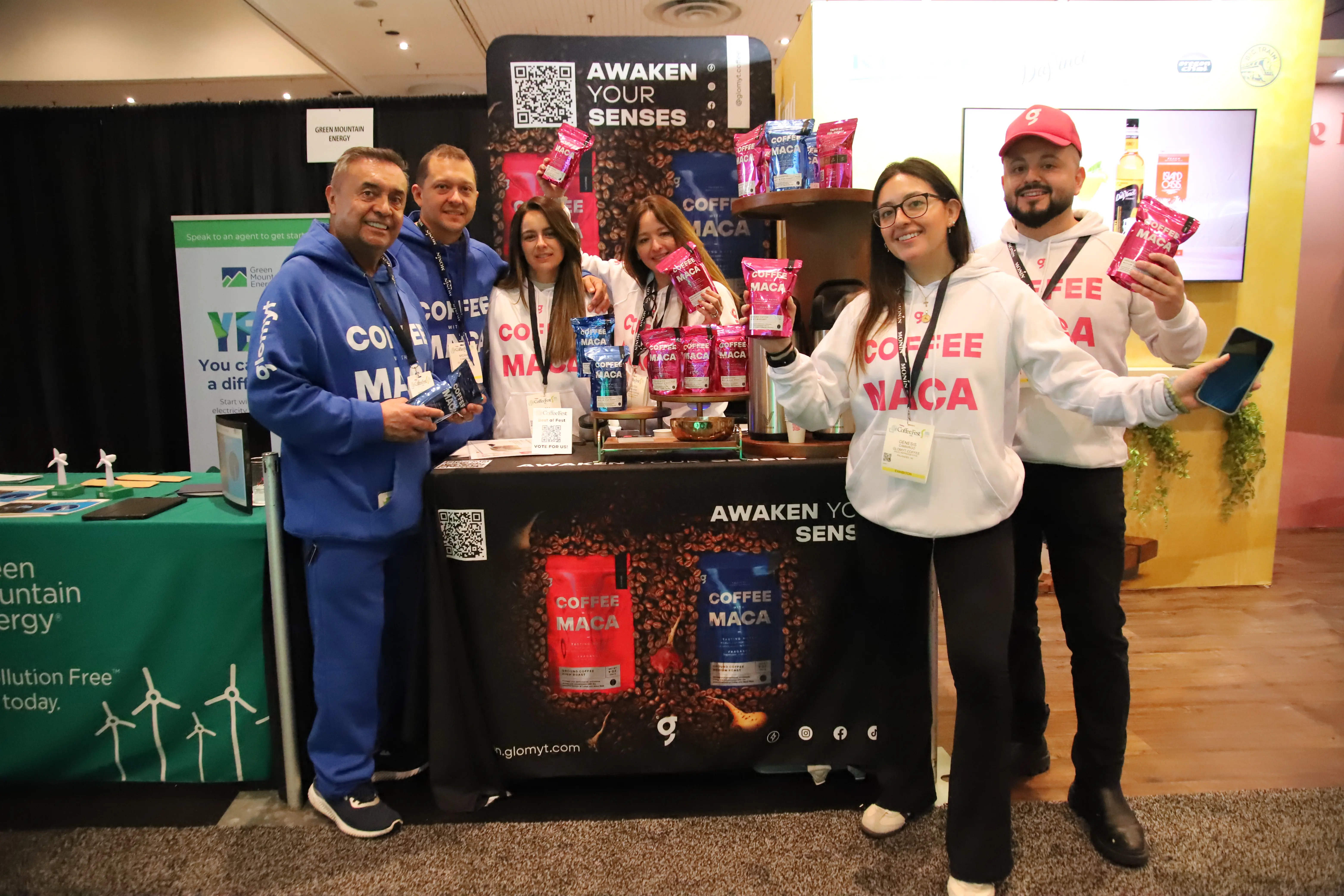 The Glomyt team talking with visitors at the New York Coffee Festival